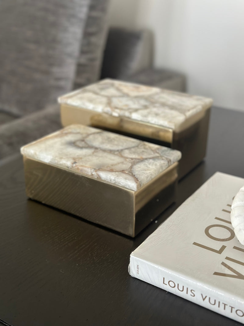 Brass Boxes with Natural Geode Lid