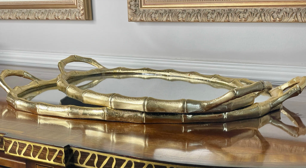 Oval Bamboo Look Brass Tray – Miriam Manzo Interiors